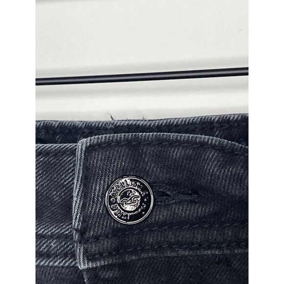 Hollister 26 Black Ripped High Rise Curvy Jean Shorts Raw Hem Distressed - Picture 9 of 14